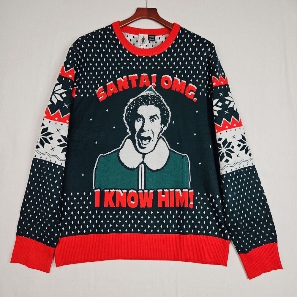 Elf The Movie‎ Ugly Christmas Sweater  Buddy Will Ferrell Men's Size Large New